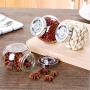Clear Glass Candy Jar Set - 4 Pcs Small Cookie Container with Lid Tea Storage Pot (200 ML/6.83 OZ)