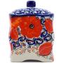 Polish Pottery 4?-inch Jar with Lid (Poppy Passion Theme) Signature UNIKAT + Certificate of Authenticity