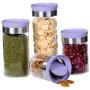 WANGLX ST Food Storage Container Set, Storage Jar, Pantry Durable Seal Pot Cereal Storage Containers Dry Foods Liquids Clear Containers, Purple