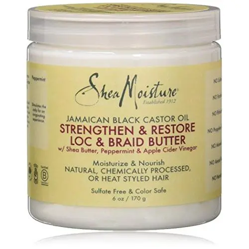 Shea Moisture Jamaika Schwarzkastanienöl Loc & Braid Butter, 6 Unzen