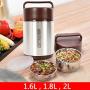 Soup Thermos Vacuum Insulated Lunch Box 3 Tier Jar Hot Thermos Food Container Travel Food Storage Carrier Container Bento Box Stainless Steel US Stock (1.8L)