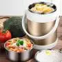 ZL-CHUFANG Edelstahl Lunchbox, wasserdicht, tragbar, Bento Box, isolierte Speicherthermosenbehälter, Lebensmittelbehälter für Schule, Picknick, Büro, draußen. Genießen Sie ein heißes Mittagessen unterwegs.