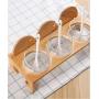 LQQGXLCondiment bottle, jar condiment storage box Spice jar glass cruet food storage container sugar and salt set with lid spice jar