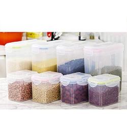 HUPLUE Plastic Kitchen Square Food Storage Containers Canister Grain Storage Tanks Food Storage Jar Airtight Food Storage Containers