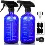 16oz Cobalt Blue Glass Spray Bottles with Measurements - Empty Reusable Refillable Container with Funnel and Labels for Mixing Essential Oils, Homemade Cleaning Products(2 Pack) 16oz Cobalt Blue Glass Spray Bottles with Measurements - Empty Reusable Refillable Container with Funnel and Labels for Mixing Essential Oils, Homemade Cleaning Products(2 Pack)