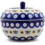 Polish Pottery 5?-inch Apple Shaped Jar (Mosquito Theme) + Certificate of Authenticity