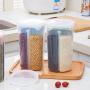 Transparent Plastic Grain Flour Rice Storage Container Kitchen Refrigerator Food Milk Powder Seal Classification Storage Storage Box Large Food Dispensers