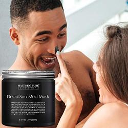 MAJESTIC PURE Dead Sea Mud Mask - Natural Face and Skin Care for Women and Men - Best Black Facial Cleansing Clay for Blackhead, Whitehead, Acne and Pores - 8.8 fl. Oz