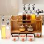 Kitchen Storage Containers Spice Jar,Wall Mount Wooden Spice Rack Set,Kitchen Storage Vinegar Soy Sauce Wine Bottle