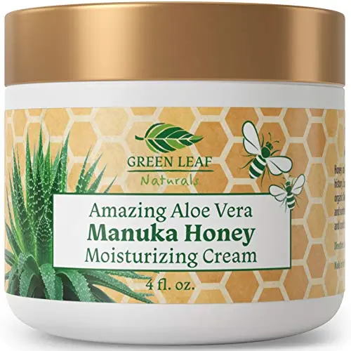 Amazing Aloe Vera Manuka Honey Moisturizing Cream for Face and Body - Gentle, Effective and Soothing for All Skin Types and Conditions - for Women, Men, Kids, Babies - by Green Leaf Naturals - 4 oz Amazing Aloe Vera Manuka Honey Moisturizing Cream for Face and Body - Gentle, Effective and Soothing for All Skin Types and Conditions - for Women, Men, Kids, Babies - by Green Leaf Naturals - 4 oz