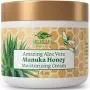 Amazing Aloe Vera Manuka Honey Moisturizing Cream for Face and Body - Gentle, Effective and Soothing for All Skin Types and Conditions - for Women, Men, Kids, Babies - by Green Leaf Naturals - 4 oz Amazing Aloe Vera Manuka Honey Moisturizing Cream for Face and Body - Gentle, Effective and Soothing for All Skin Types and Conditions - for Women, Men, Kids, Babies - by Green Leaf Naturals - 4 oz