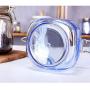 Sealed Storage Jar Food Grains Blue Transparent Glass Bottle With Buckle Tea Coffee Seal Storage Cans DELICATEWNN (color : 500ml, Size : 1 piece)