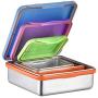 Stainless Steel Food Containers with Snapping Seal Leak-proof Lids Set of 3-6oz 12oz 22oz