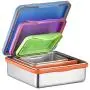 Ensemble de contenants en acier inoxydable avec couvercles clipsables étanches, 3-6oz, 12oz, 22oz. Ensemble de contenants en acier inoxydable avec couvercles clipsables étanches, 3-6oz, 12oz, 22oz.