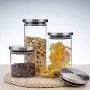Food Glass Storage Tank Sealed Can with Lid Food Storage Canister for Serving Tea, Coffee, Spice, Candy, Cookie