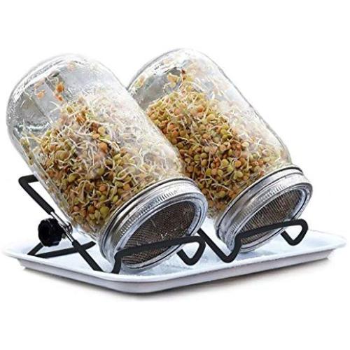 2pcs Foldable Stainless Steel Sprouting Stands Non-slip Scaffolds for Mason Jar Pod Lid Holder