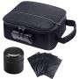 Upgraded Smell Proof Bag Case stash jar Glass , Odor Stash bag Container with Combination Numlock for Herbs, Medicine, Smell Proof Jar and 5 Resealable Bag Free (Black)