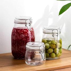 storage box Household Glass Sealed Cans - Whole Grain Storage Tank Glass Bottle Honey Wide Mouth Bottle Kimchi Jar (Color : Clear, Size : 1800 ml)