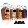 Ensemble de contenants Vtopmart pour stockage des céréales, BPA Free, Plastique Hermétique 4 Pièces (135.2oz) avec Étiquettes à Tableau Blanc pour Céréales, Snacks et Sucre Ensemble de contenants Vtopmart pour stockage des céréales, BPA Free, Plastique Hermétique 4 Pièces (135.2oz) avec Étiquettes à Tableau Blanc pour Céréales, Snacks et Sucre
