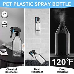 Plastic Spray Bottles for Cleaning Solutions，10OZ Reusable Empty Container with Durable Black Trigger Sprayer, for Disinfection Gardening Blended Essential Oils - Hair Care Moisturize - 3Pack