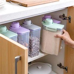Kitchen Food Storage Jar Airtight Food Storage Kitchen Glass Jar Moisture-Proof Home Multi-Purpose Jam Bottle Cruet Plastic Sealed Canister (Color : Green)