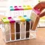 Molighau 6-teiliges Gewürzglas Set, farbenfroh, Küchengewürzbehälter, Salzspender, Würze-Aufbewahrungskasten