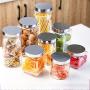 Kitchen Square Glass Sealed Cans With Lid Food Storage Jar Snacks Honey Miscellaneous Grains Tea Milk Powder Bottle (Size : S)