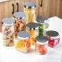 Kitchen Square Glass Sealed Cans With Lid Food Storage Jar Snacks Honey Miscellaneous Grains Tea Milk Powder Bottle (Size : S)