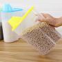 HOMELUNY Pack of 3 Airtight Moisture Proof Rice Storage Jars Kitchen Cereal Storage Jars (with Measuring Cup) for Candy, Cookie, Rice, Sugar,Flour,Snacks Keeping Food Dry & Fresh