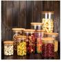 Food Storage Bottles Glass Jar Sealed Cans with Cover Large Capacity Cereals Candy Jars Tea Box,6.5X12Cm 1 Piece