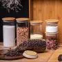 Glas-Lebensmittelbehälter 4er-Set – Airtight Behälter für Süßigkeiten, Kekse, Reis und Gewürze für Küche, Pantry, Pasta- und Kaffeebohnen-Aufbewahrung