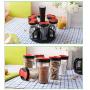 DUDDP Storage Spice lar set Spice Rack +6 Spice Boxes,salt and pepper mill set Rotating Seasoning Set for Kitchen/Restaurant,spice jars containers storage boxes seasoning tins rack
