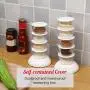 PSFS Kitchen Crystal Rotatable Spice Tower-Wall-Mounted Seasoning Storage Boxes Spice Jar Punch- Free Kitchen Wall Hanging Rotating Condiment Box (White)