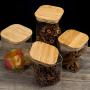 UPKOCH 1 pc Square Glass Jar Grain Canister Sealed Food Storage Container for Loose Tea Coffee Bean (550ml)