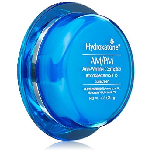 Hydroxatone AM/PM Anti Wrinkle Complex Face Cream with SPF 15 | Daily Facial Moisturizer for Neck & Face | Hyaluronic Acid Helps Reduce Fine Lines and Anti Aging, 1 Fl Oz