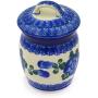 Polish Pottery Jar with Lid 4-inch Blue Poppies