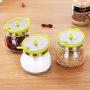 TNKML Glass Seasoning Jar Glass Seasoning Box Storage Container Seasoning Jar With Lid And Spoon Glass Seasoning Jar Kitchen Supplies Spice Container Stainless Steel