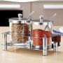 XXDTG Glass Seasoning Jar-seasoning Box Salt Shaker Sugar Bowl Set, Metal Shelf Modern Design