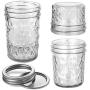 VERONES Mason Jars Canning Jars, Jelly Jars With Regular Lids, Ideal for Jam, Honey, Wedding Favors, Shower Favors, Baby Foods, DIY Magnetic Spice Jars, 4 OZ x 10, 6 OZ x 10, 8 OZ x 10