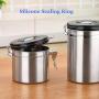 Food Storage Containers Stainless Steel with Airtight Lid and Locking Clamp, Kitchen Coffee Canisters Jars,Pantry Organization and Storage for Tea Snacks Sugar Milk Powder 1.1L/1.4L/1.8L (Size : L)