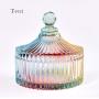 SOCOSY Royal Tent Shaped Clear Glass Apothecary Jar Wedding Candy Buffet Jar Food Jar Candy Jar with Lid(10oz/24oz)