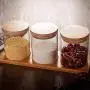 TNKML Kitchen Sealed Glass Seasoning Jar Set Seasoning Box Three-Piece Storage Jar Sugar Bowl Salt Shaker Kitchen Supplies Spice Container