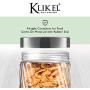 Klikel Glass Canister - Set of 2 Kitchen Containers With Lids - Tight Seal For Flour Sugar Pasta Cereal - Capacity 24oz / 700ml 4 1/4 Inch Diam X 4 1/2 Inch High