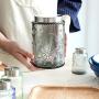 YL LY Retro Style Gray Glass 304 Stainless Steel Cover Sealed Cans Snack Cans Tea Cans Kitchen Storage Tanks Nordic Wind Gray Large