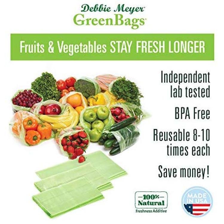 Debbie Meyer GreenBoxes & GreenBags Combo Set, Food Storage Containers with  Lids & Bags, Keep Fruits