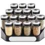 DUDDP Storage Spice lar set Spice Jars Reusable Jar, Food Grade Glass Seasoning Jar Set, Set of 16 with Base,A (Color : A) DUDDP Storage Spice lar set Spice Jars Reusable Jar, Food Grade Glass Seasoning Jar Set, Set of 16 with Base,A (Color : A)