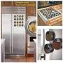 Magnetic Spice Tins Set with Clear Top Lid, 12 PCS Stainless Steel Multi-Purpose Round Storage Containers Jars with Sift and Pour, Magnetically Stick on Refrigerator and Grill