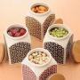 Cereal Containers Ceramic Seal Canister, Bamboo Cover With Sealing Ring Containers (color : B)