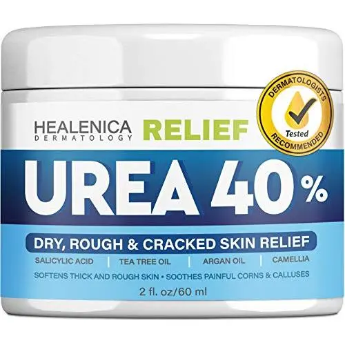 Urea-Creme 40% - Trockene Füße, Ellbogen & Hände – Feuchtigkeitsspendende & Zellschindelpflasterung – Made in the USA – Natürlicher Zellschindelpflasterer & Feuchtigkeitsstiftern – Urea 40 Heilt & Weicht Dicke & Rauhe Haut – Heilung von Krackelfüßen