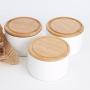 Shelf Floating Ceramics Storage Jar British Bamboo Wood Tea Pot Sealed Jar Miscellaneous Grains Storage Tank (3 Loaded).